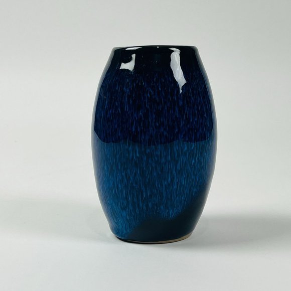 Beautiful Decorative 6" Blue Black 2 tone Glazed Table Vase - Picture 1 of 8